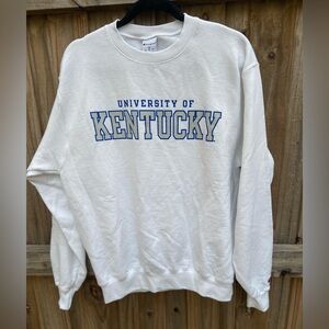 University of Kentucky Wildcats Champion Fleece Sweatshirt Pullover Med White